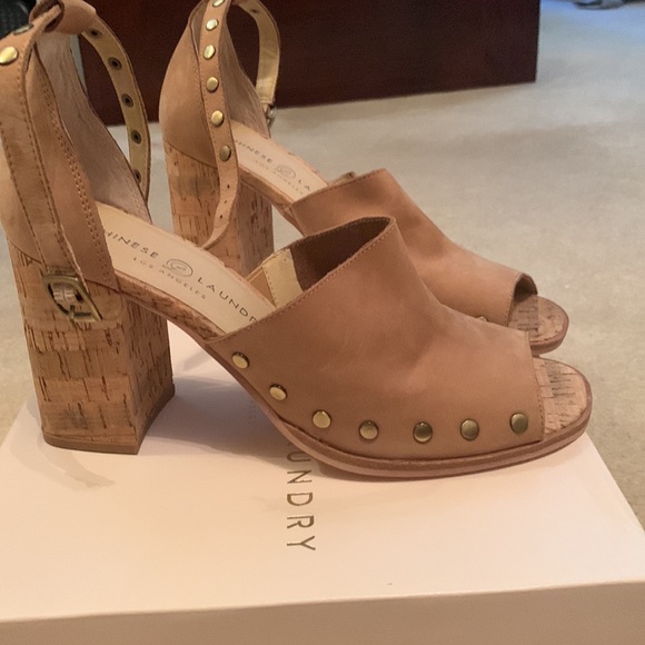 Shoes - Chinese Laundry Savana Block cork heel , Peep toe shoe, size 8